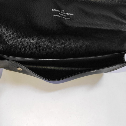 LOUIS VUITTON GRAPHITE LONG Gray Coated Canvas Chessboard Plaid Wallet Silver Hardware Sub-bag-(SKU)-943616595