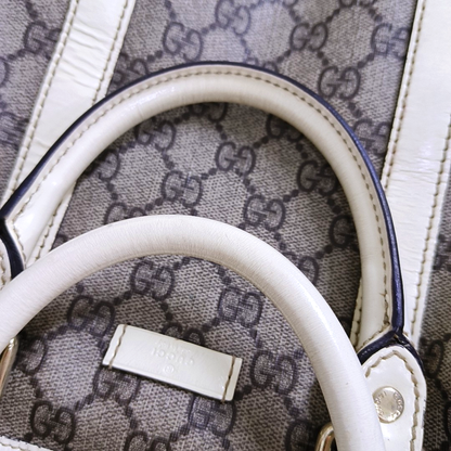 GUCCI Beige Coated Canvas Monogrammed Tote Bag Golden hardware-(SKU)-958959380