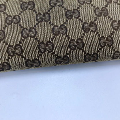 GUCCI Khaki Canvas Monogrammed Wallet Golden hardware-(SKU)-956740009
