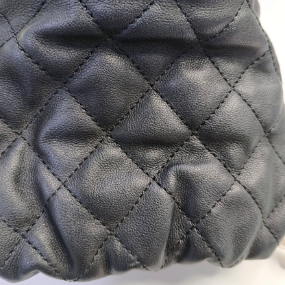 CHANEL DRAWSTRING Mini Black Calfskin Quilted Crossbody Shoulder Bag with Gold Hardware, 31 openings-(SKU)-953109942