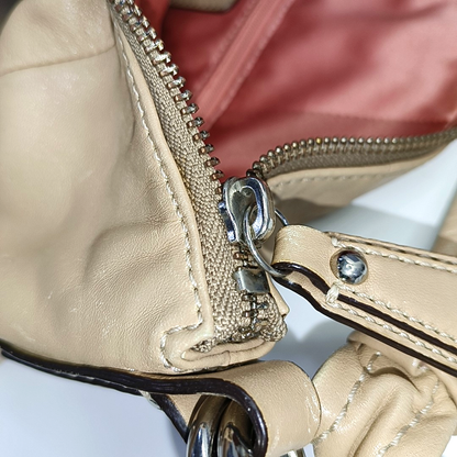 COACH Khaki Leather Single Shoulder Bag Tote Bag Crossbody Bag Silver Hardware Removable shoulder strap-(SKU)-929318439