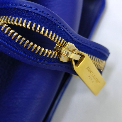 YSL CHYC Y LIGNE Medium size Dark Blue Leather Handbag Golden hardware-(SKU)-955766703