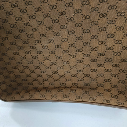 GUCCI GG Messenger Brown Canvas Monogram Shoulder Bag Golden hardware Vintage model-(SKU)-13122359