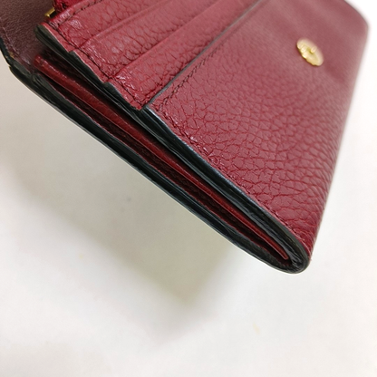 BURBERRY Red Leather Wallet Golden hardware-(SKU)-950780948