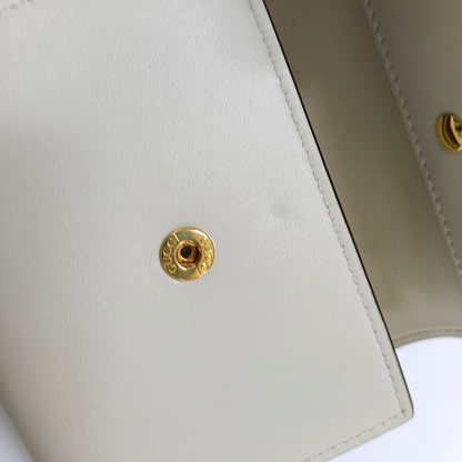 GUCCI Sylvie White Cowhide Striped Strap Serbian Wallet Golden hardware-(SKU)-954989846