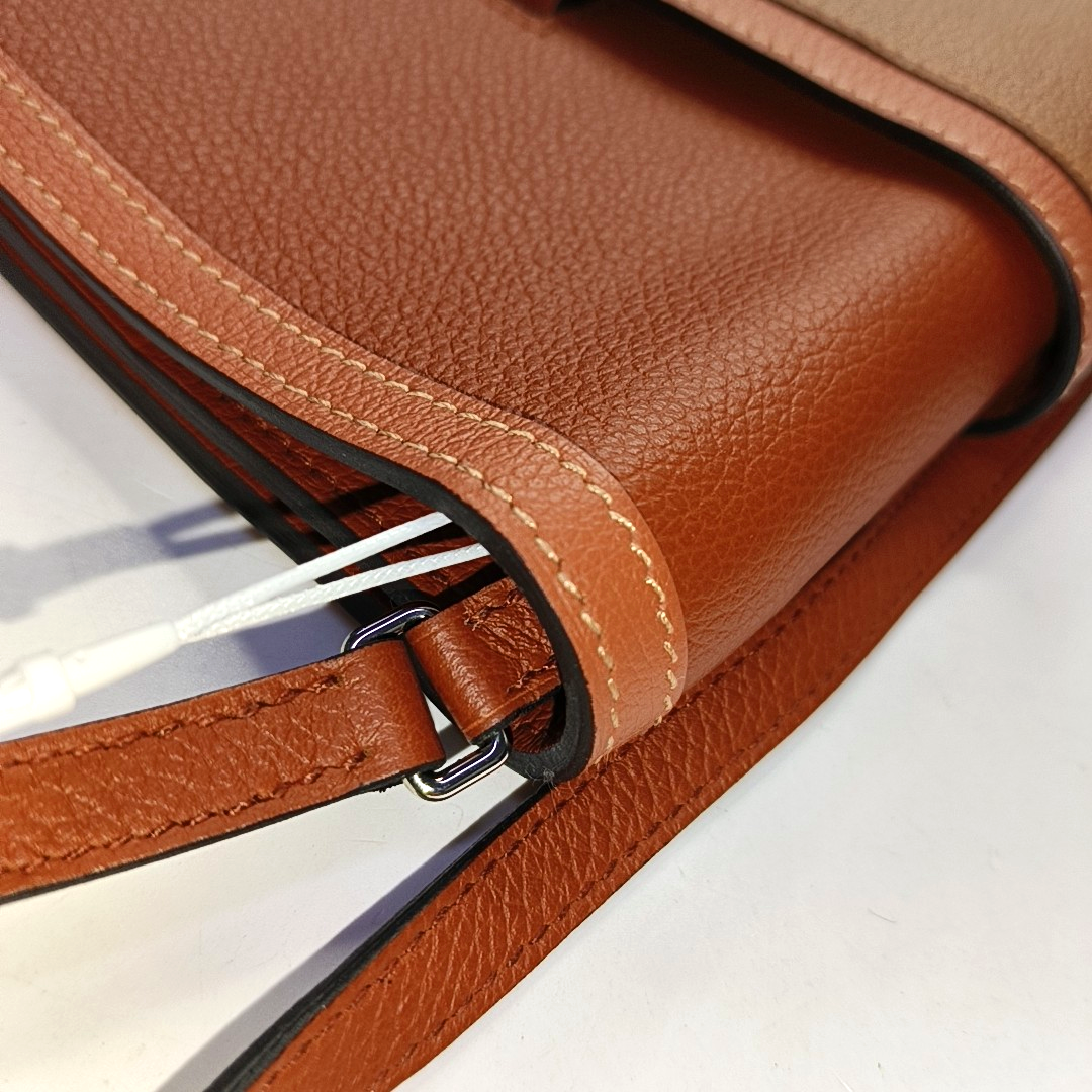 HERMÈS H Passant Copper Evercolor Calfskin Quilted Shoulder Bag with Silver Hardware, Y, Detachable Strap-(SKU)-954082059