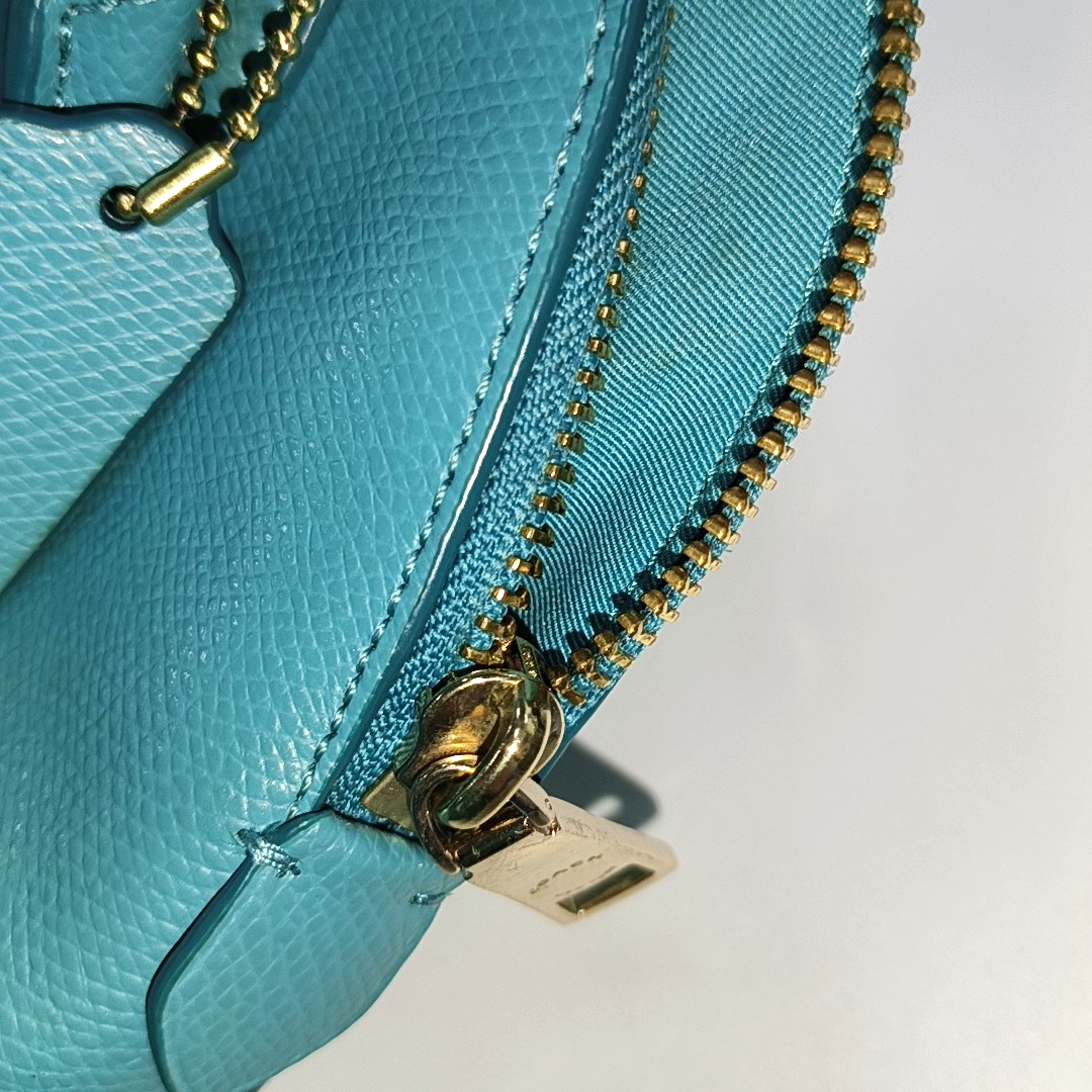 COACH CORA Light Blue Cowhide Crossbody Tote Shoulder Bag Golden hardware Removable shoulder strap-(SKU)-14348899