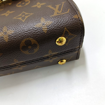 LOUIS VUITTON CLUNY Small Brown Coated Canvas Monogram Cluny Shoulder Bag Crossbody Tote Bag Convertible Strap-(SKU)-958624188