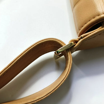 CHANEL CHOCOLATE BAR Khaki Lamb Skin Ice Grain Single Shoulder Bag with Gold Hardware, 8 Clasp-(SKU)-967802267