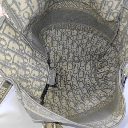 DIOR Diorcamp Grey Canvas Monogram Crossbody Bag Single Shoulder Bag Silver Hardware-(SKU)-968970335