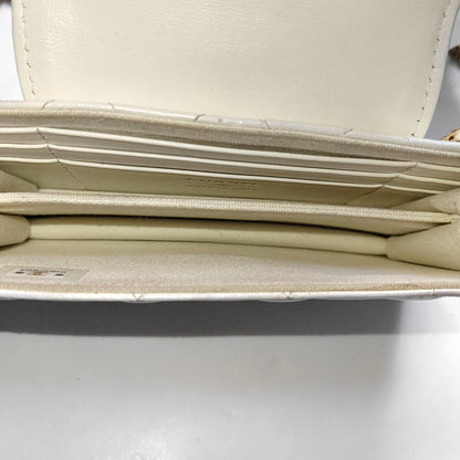 CHANEL WOC White Lamb Skin Quilted Monogram Shoulder Bag Crossbody with Gold Hardware-(SKU)-968492386