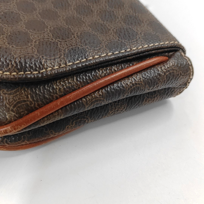 CELINE Black coated canvas Arc de Triomphe handbag腰包/胸包 Golden hardware-(SKU)-942847471