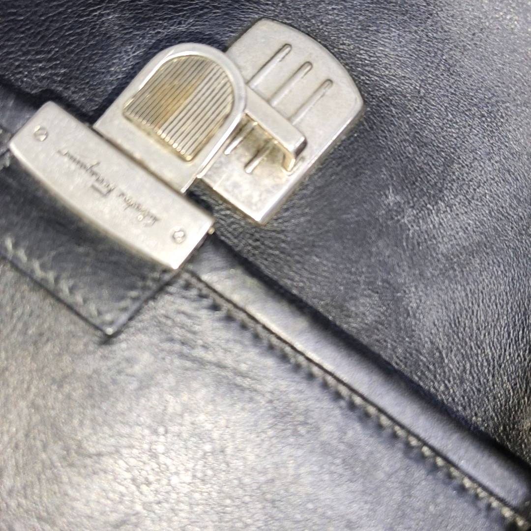 FERRAGAMO Sofia Black cowhide tote bag Silver Hardware-(SKU)-14082748