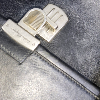 FERRAGAMO Sofia Black cowhide tote bag Silver Hardware-(SKU)-14082748