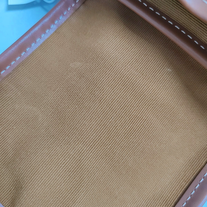 CELINE TRIOMPHE Mini Brown Coated Canvas Triomphe Double Shoulder Bag Tote with Gold Hardware-(SKU)-961047540