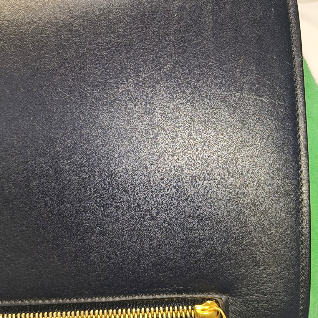 CELINE TRAPEZE Small size Green Cowhide Swing Bag Single Shoulder Bag, Crossbody Bag, Handbag Golden hardware Removable shoulder strap-(SKU)-946576410
