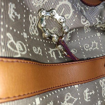 LANCEL Khaki Nylon Flower Handbag Golden hardware-(SKU)-950489548
