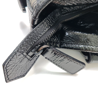 BURBERRY Northfield Gray Nylon Printed Single Shoulder Bag with Handbag and Crossbody Silver Hardware-(SKU)-953119737