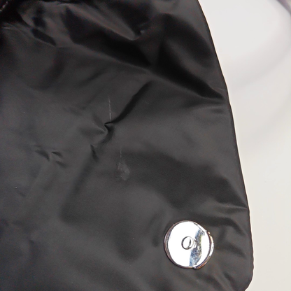 YSL PUFFER Black Fabric Quilted Single Shoulder Bag Crossbody Bag with Silver Black Hardware-(SKU)-963226135