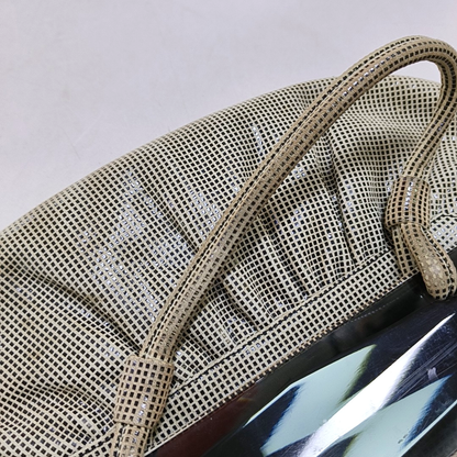 FENDI Gray Suede Handbag Silver Hardware-(SKU)-950362513