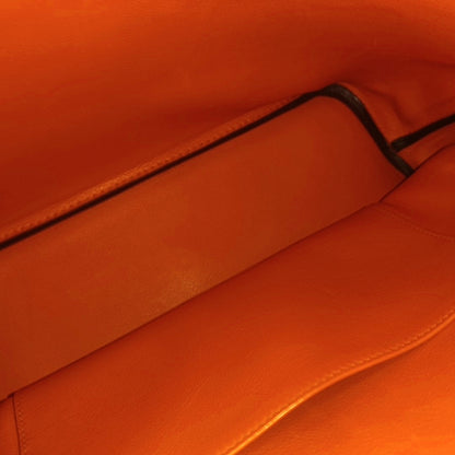 HERMÈS Bolide 31 Hermes Orange Evercolor Leather Bowling Bag Handbag Silver Hardware 🄺-(SKU)-968974398