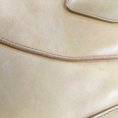 TOD'S D-Styling Ginger Yellow Leather Single Shoulder Tote Bag Silver Hardware Removable shoulder strap-(SKU)-929917405