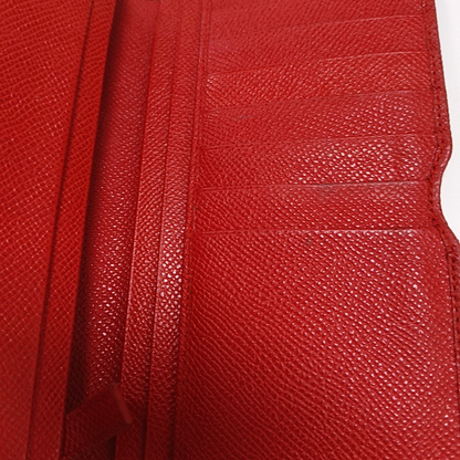 BVLGARI BVLGARI Red Leather Wallet Silver Hardware-(SKU)-13502847