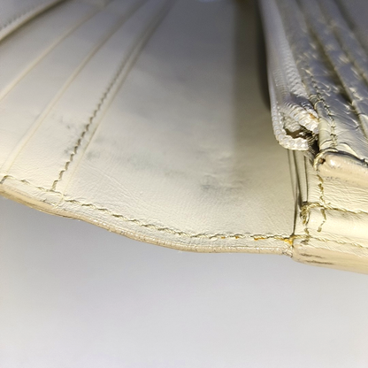 BURBERRY White snake skin wallet Golden hardware-(SKU)-935689724