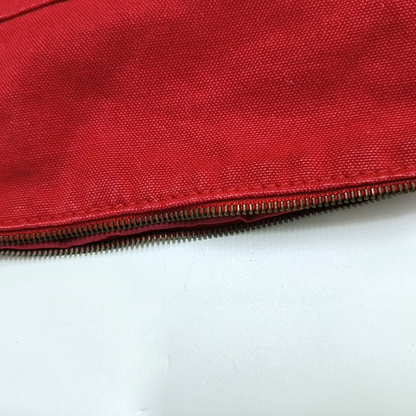HERMÈS Bolide Medium size Flag Red Canvas Embroidered Handbag Golden hardware-(SKU)-959737695