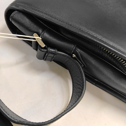 PRADA Dark Blue Cowhide Cross Grain Crossbody Bag Single Shoulder Bag Silver Hardware-(SKU)-949542016