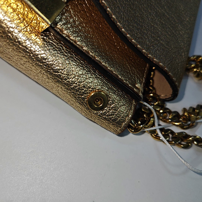 Chloé Elle Golden Leather Shoulder Bag, Crossbody Bag Golden hardware Removable shoulder strap-(SKU)-936942070