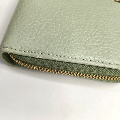 EMPORIO ARMANI Light Green Leather Wallet Golden hardware-(SKU)-950857447