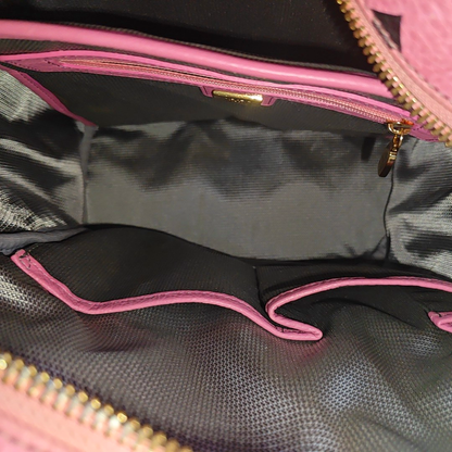 MCM STARK  Small size Pink Coated Canvas Studs Double Shoulder Bag Golden hardware-(SKU)-940254240