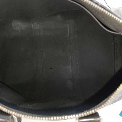 LOUIS VUITTON KEEPALL 35 Black Coated Canvas Monogram Single Shoulder Bag Handbag Crossbody Bag with Detachable Strap and Silver Hardware-(SKU)-967330082