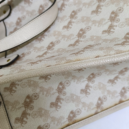COACH FIELD White Coated Canvas Carriage Single Shoulder Bag Crossbody Handbag Golden hardware Removable shoulder strap-(SKU)-940671744