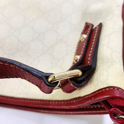 GUCCI Beige Canvas Crossbody Bag Shoulder Bag Tote Golden hardware-(SKU)-954279635