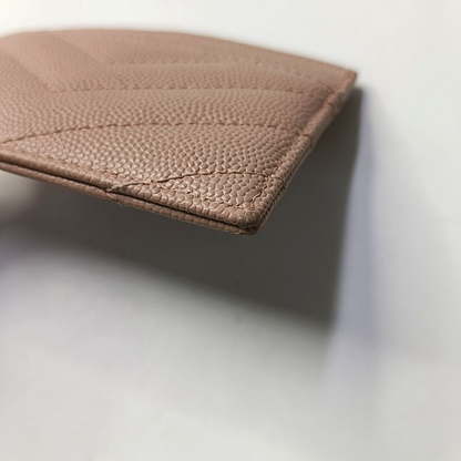 YSL MONOGRAM Pink Cowhide Card Case Silver Hardware-(SKU)-952265128