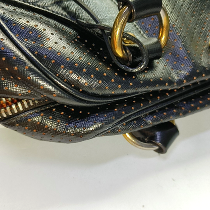 PRADA Promenade Black Leather Cut-Out Handbag Golden hardware-(SKU)-954408142