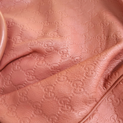 GUCCI Sukey Beige Cowhide Old Flower Embossed Handbag Single Shoulder Bag Golden hardware-(SKU)-946198626