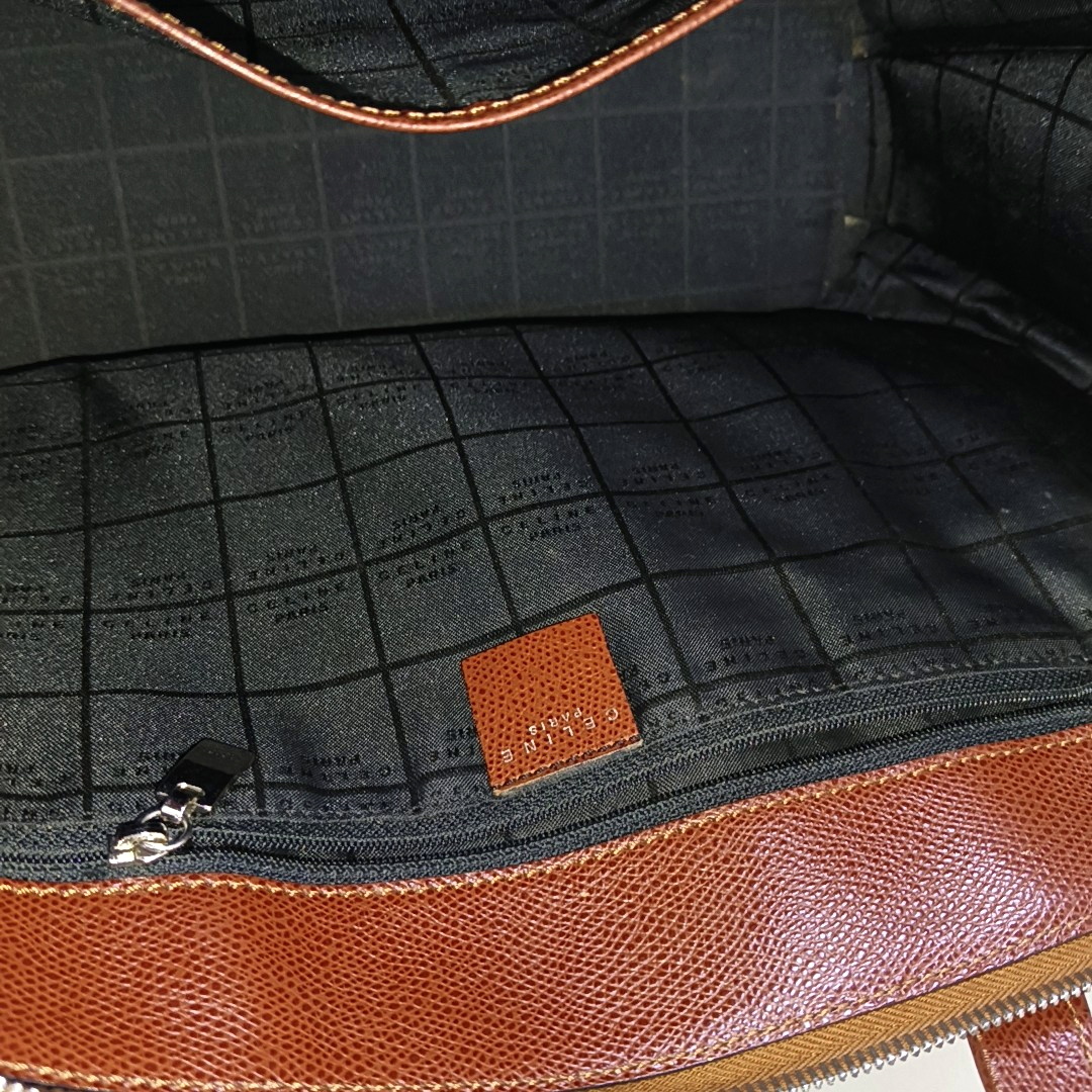 CELINE Tote bag Brown Cowhide Handbag Silver Hardware-(SKU)-951157381