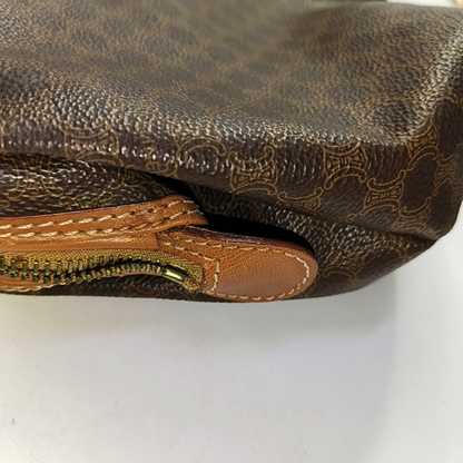 CELINE Brown Coated Canvas Triumph Clutch Golden hardware-(SKU)-950486947