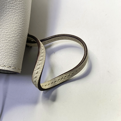 HERMÈS Licol 17 Glacier White Evercolor Leather Shoulder Bag with Silver Hardware, C-(SKU)-945823403