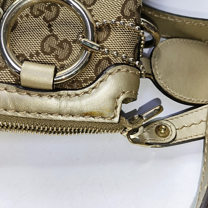 GUCCI Sukey Khaki Canvas Monogram Crossbody Bag Golden hardware Removable shoulder strap-(SKU)-958213257