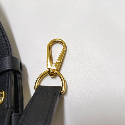 LOUIS VUITTON DAUPHINE Medium Black Leather Crossbody Shoulder Bag Handbag with Gold Hardware and 2 Removable Shoulder Straps-(SKU)-958414273