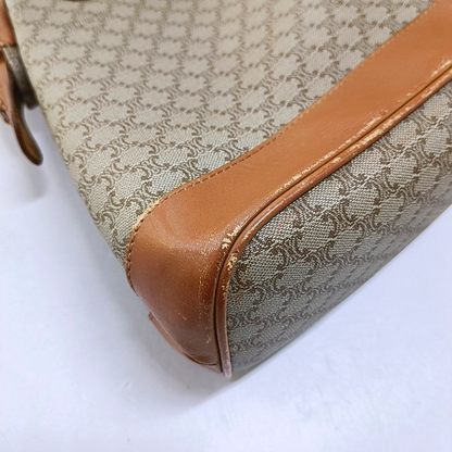CELINE Tote bag Khaki Coated Canvas Triumph Grained Shoulder Bag Handbag Brown Hardware-(SKU)-947832104