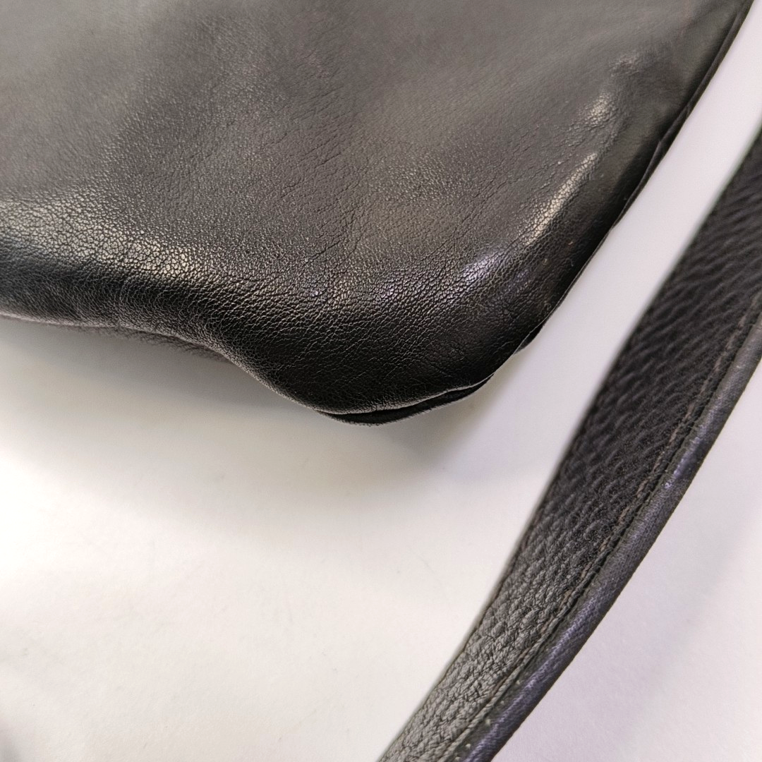 PRADA Black Leather Crossbody Bag Single Shoulder Bag Silver Hardware-(SKU)-959224503