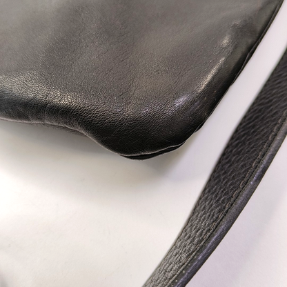 PRADA Black Leather Crossbody Bag Single Shoulder Bag Silver Hardware-(SKU)-959224503
