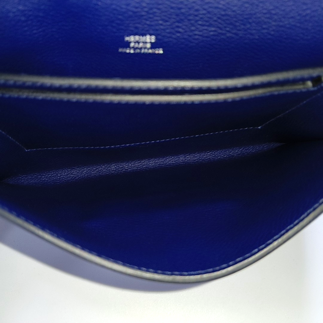 HERMÈS H Passant Royal Blue Evercolor Calfskin Shoulder Bag Crossbody Bag Silver Hardware Z Removable Strap-(SKU)-964082783