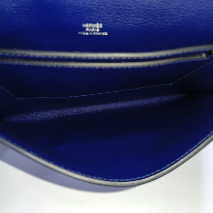 HERMÈS H Passant Royal Blue Evercolor Calfskin Shoulder Bag Crossbody Bag Silver Hardware Z Removable Strap-(SKU)-964082783