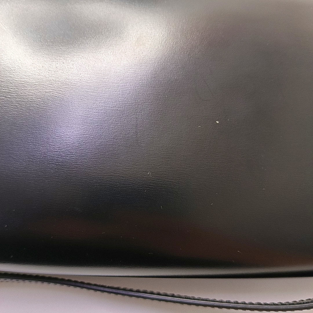 CELINE TRIOMPHE Black Leather Single Shoulder Bag with Gold Hardware-(SKU)-966416855